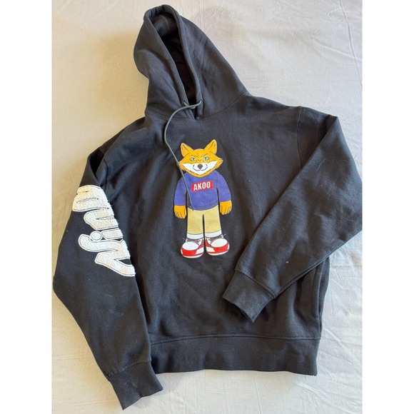 Akoo Other - Akoo Hoodie Large Black Embroidered sSeeves Fox On The Front Mens
